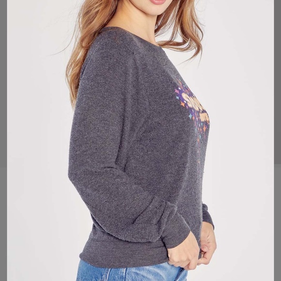 Wildfox charcoal gray graphic Stardust Motel sweatshirt. SZ.XL. NWT - Picture 4 of 8